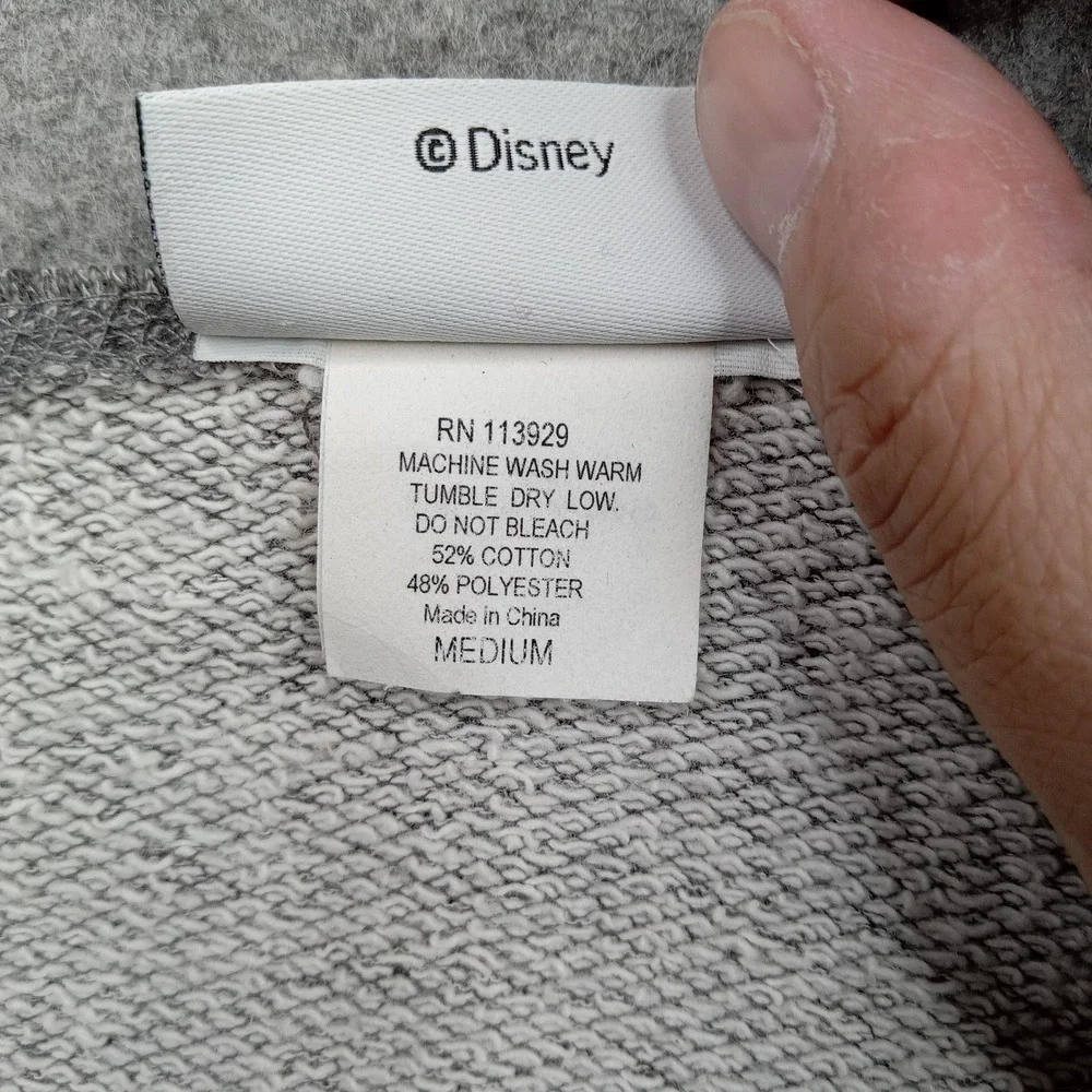 Disney Parks Minnie Mouse‎ Sweater Womens Medium Gray Raglan Pullover Sweatshirt